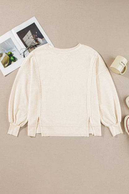 Ivory Waffle Knit Top