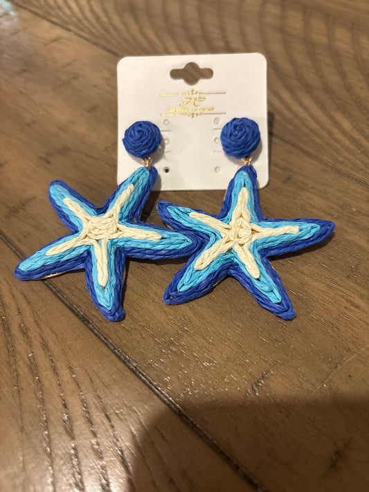 Blue Starfish Earringa