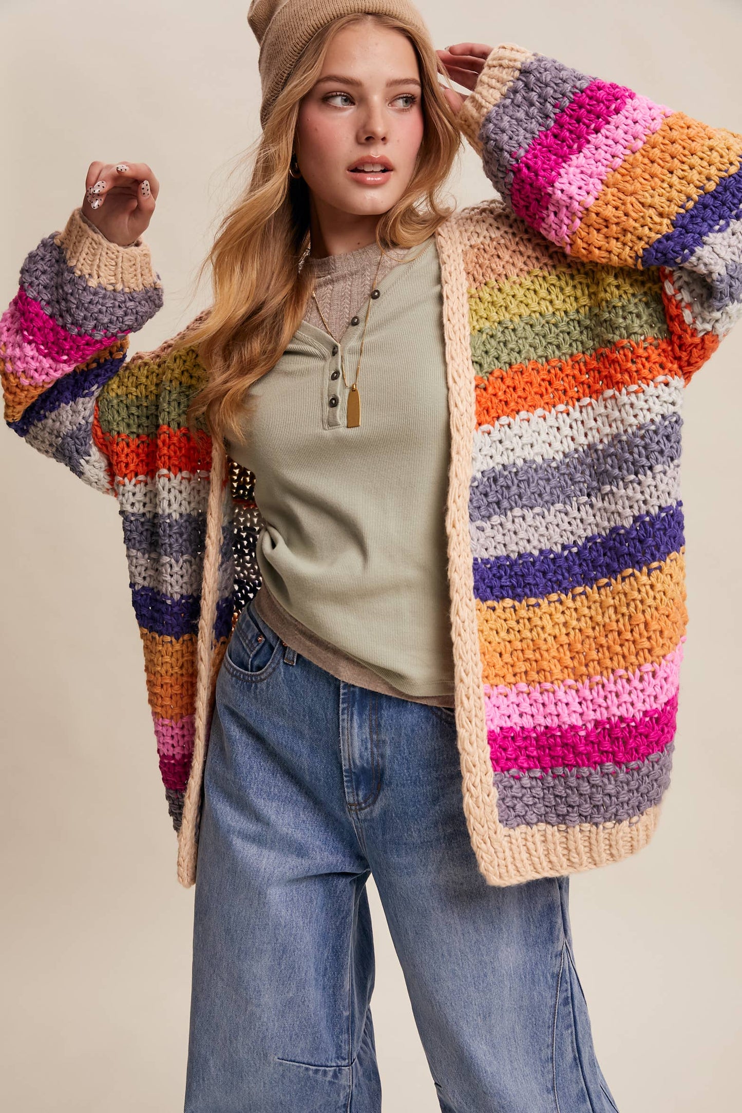 Rainbow Crochet Cardigan
