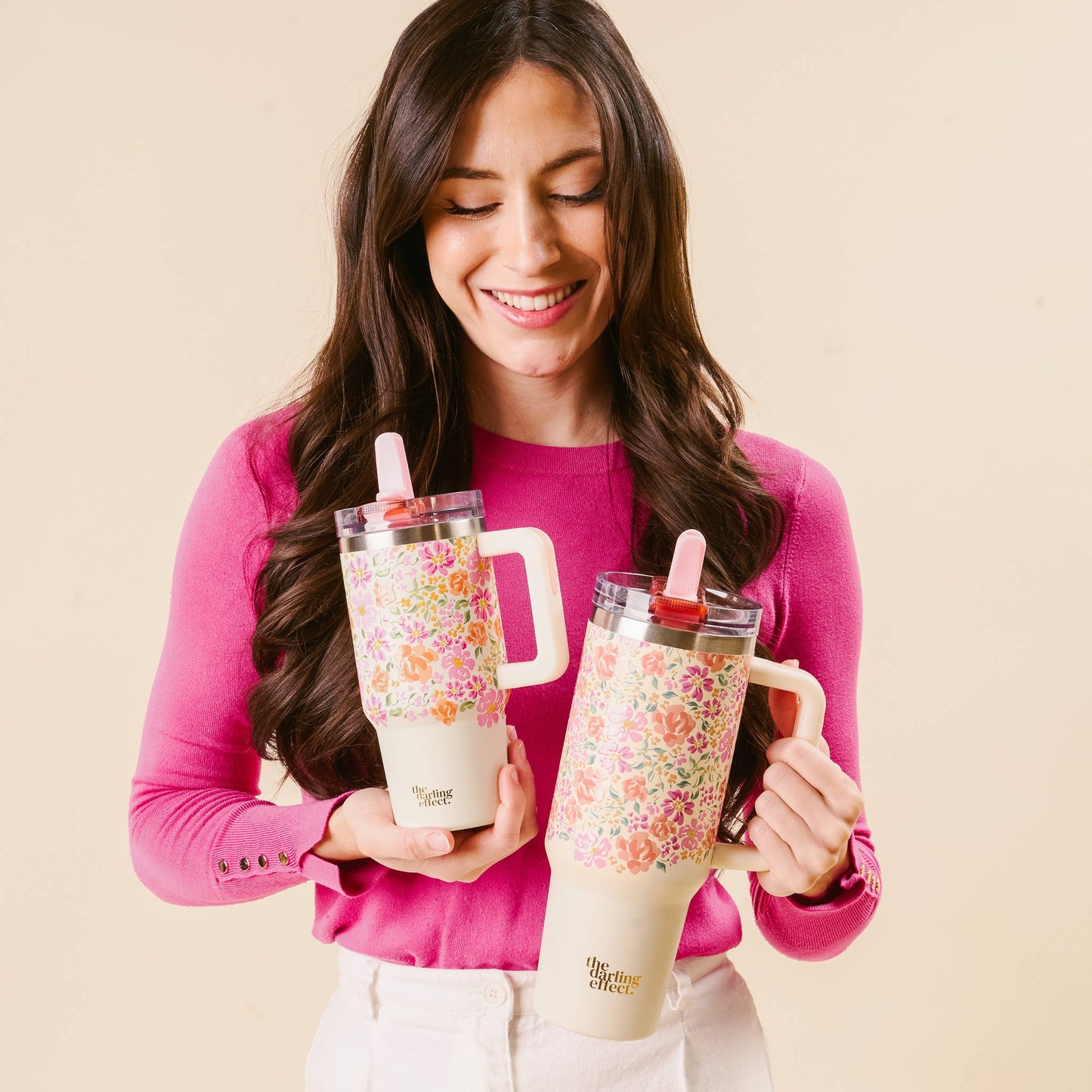 40 oz Lifestyle Flip Straw Tumbler-Secret Garden Pink