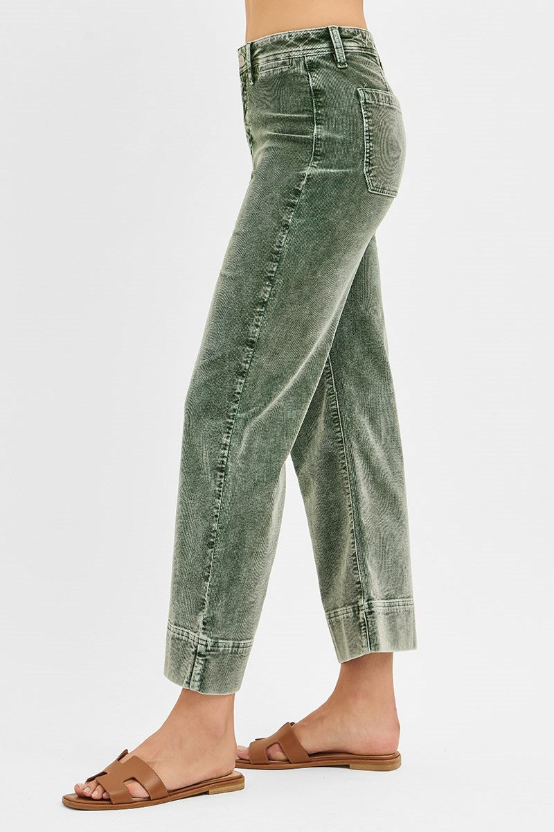Forest Corduroy Cropped Pants