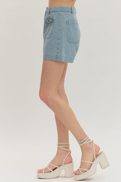 Horsebit Detail Shorts