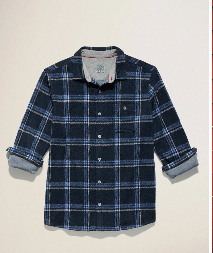 Navy Hero Knit Flannel Shirt