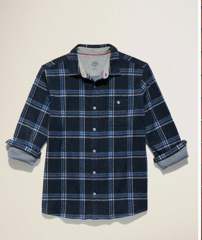 Navy Hero Knit Flannel Shirt
