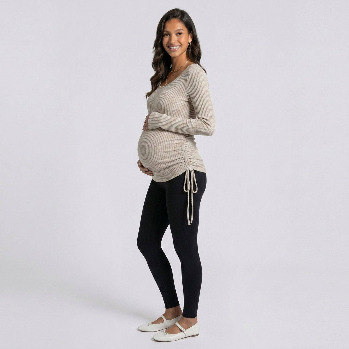 Maternity Ribbed Long Sleeve Top