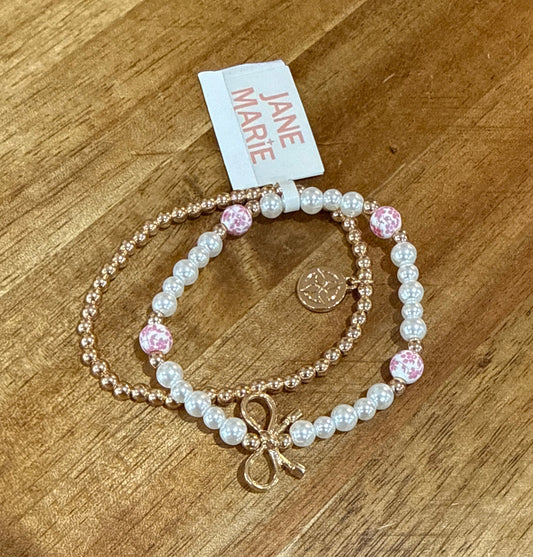 Girl’s Pink + Gold Bracelet Set
