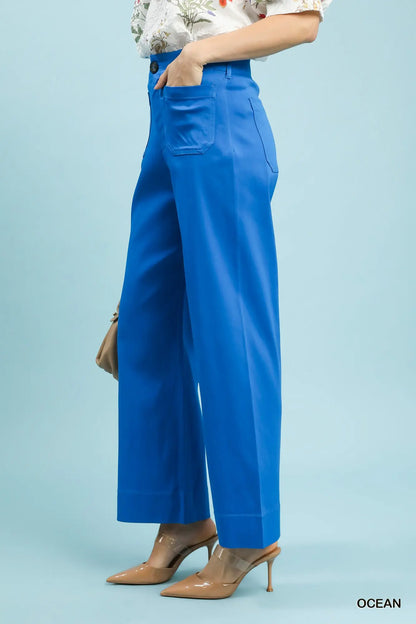 Statement Button Stretch Pants