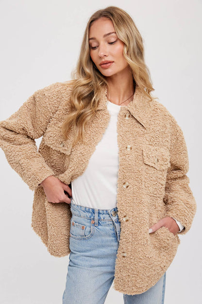 Boucle Woven Jacket / Latte