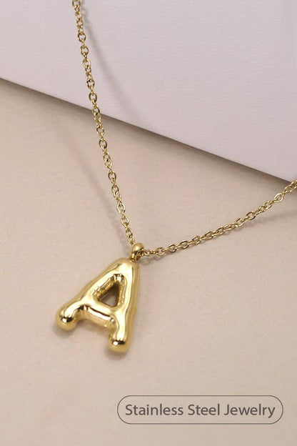 Initial Necklace : 18K Stainless Steel