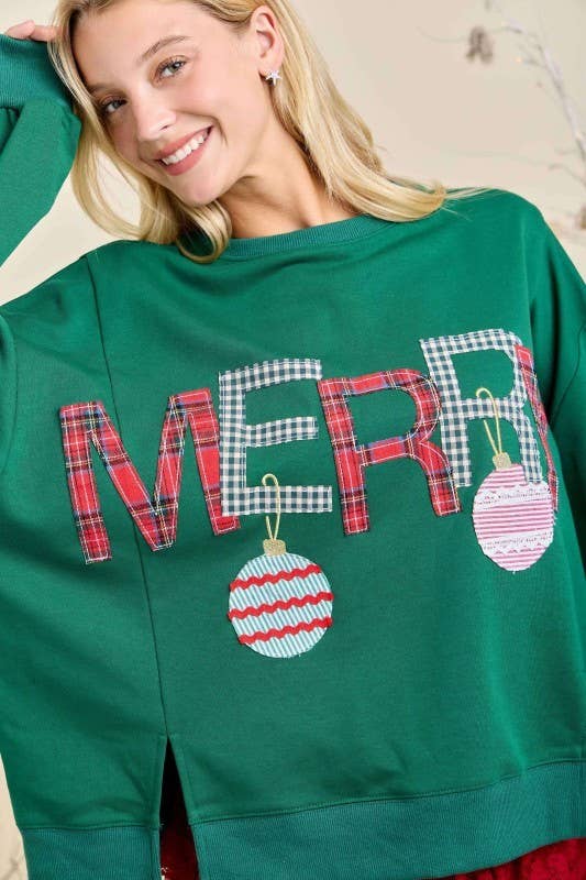 Merry Patchwork Oversized Top
