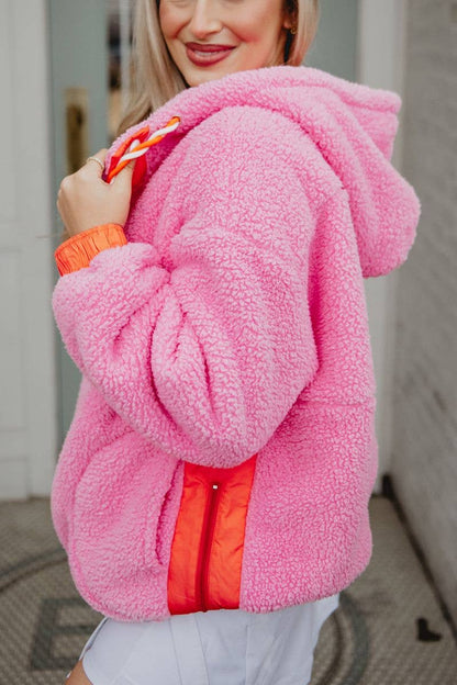 Pink Sherpa Pullover
