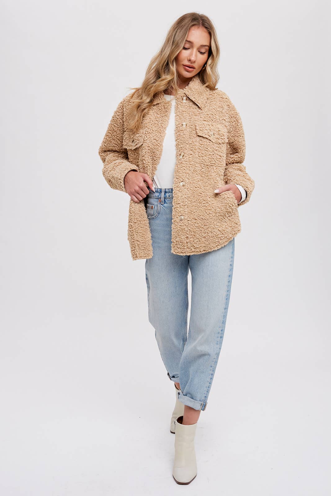 Boucle Woven Jacket / Latte