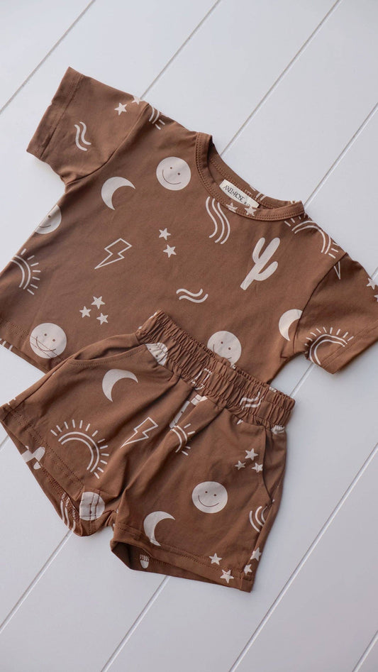 Boho Printed Shorts Set