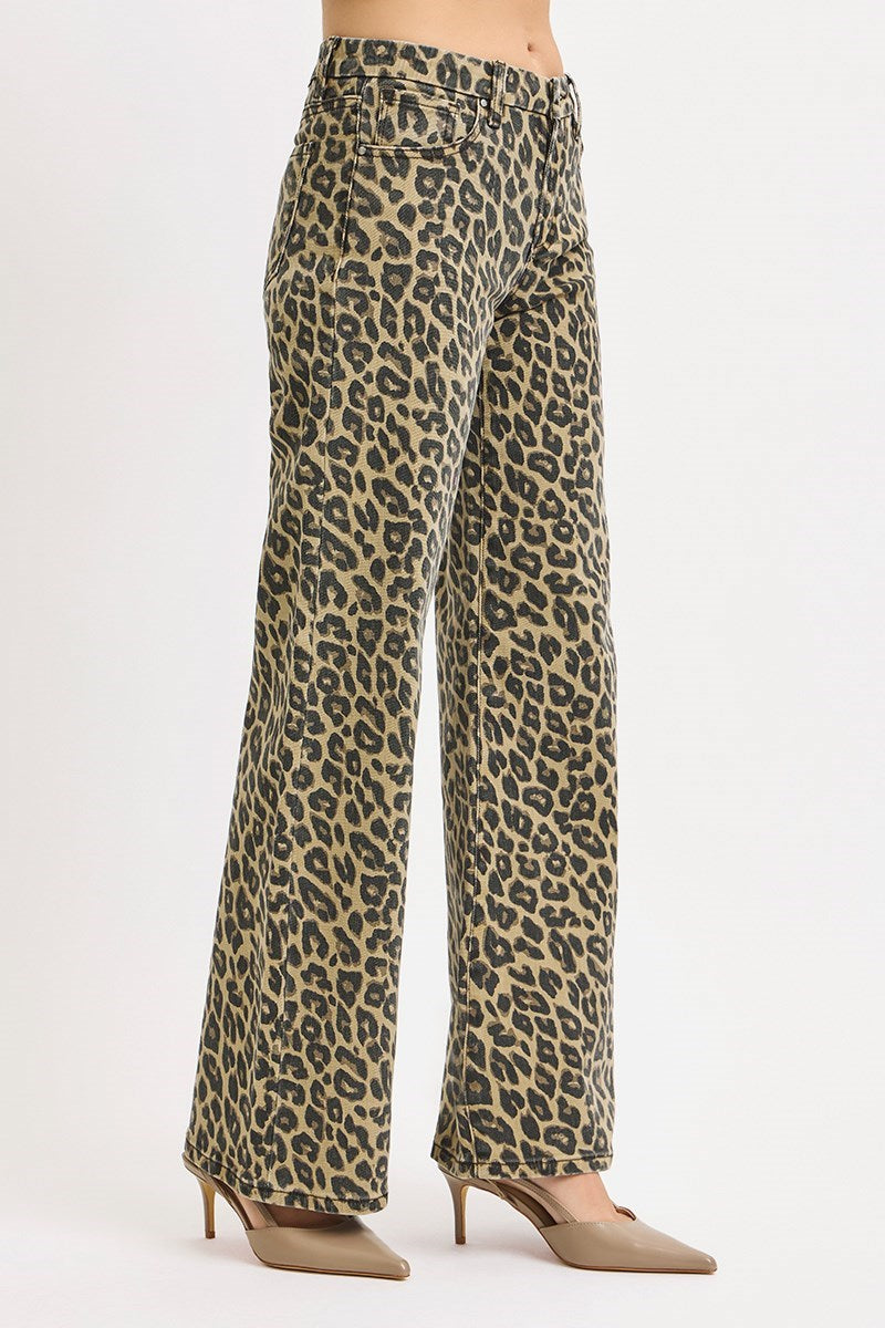 Leopard Wide Leg Denim