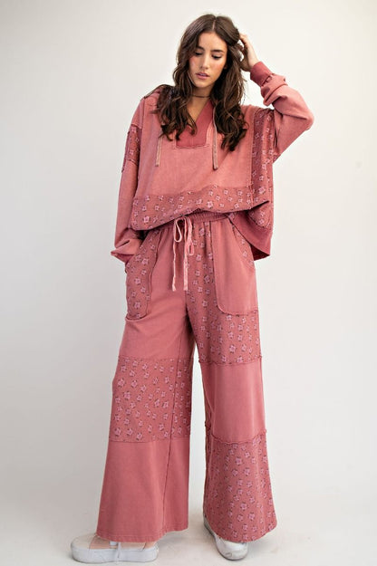 Pretty Little Roses Washed Terry Pants