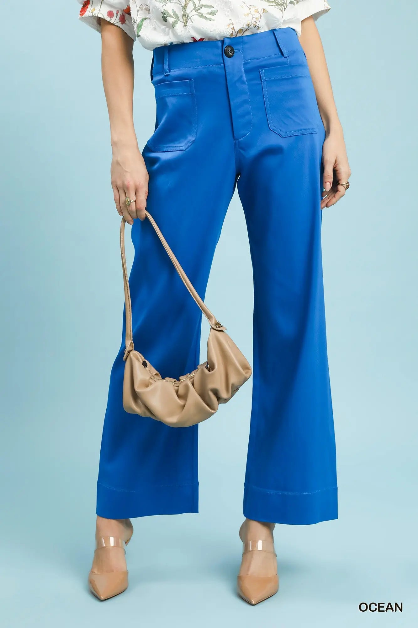 Statement Button Stretch Pants