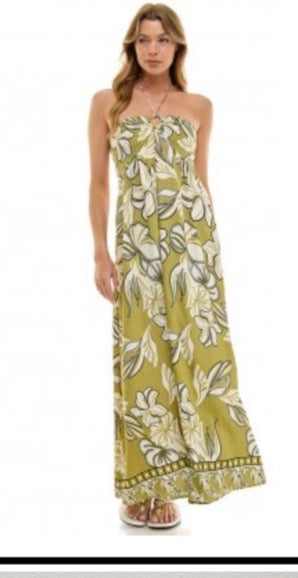 Summer Green Floral O-Ring Maxi