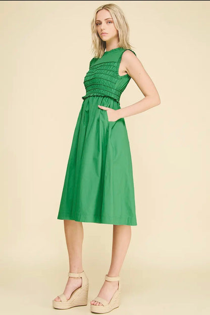 Smocked Kelly Green Midi