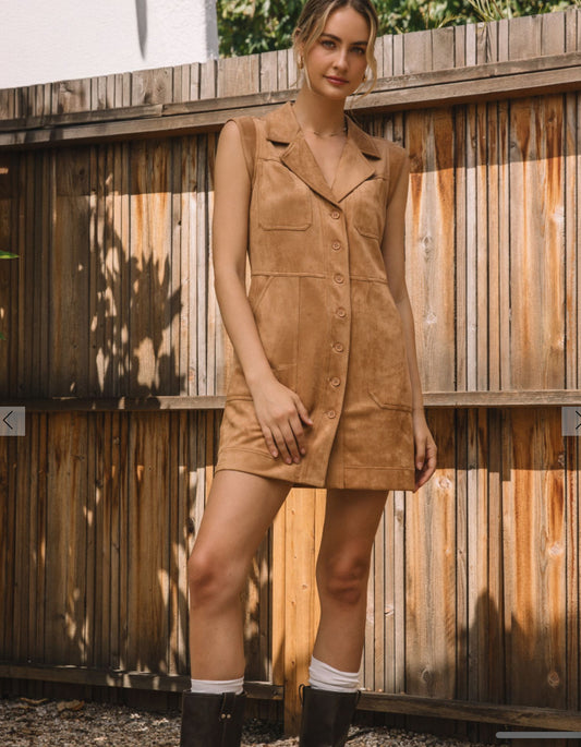 Saddlewood Suede Mini Dress