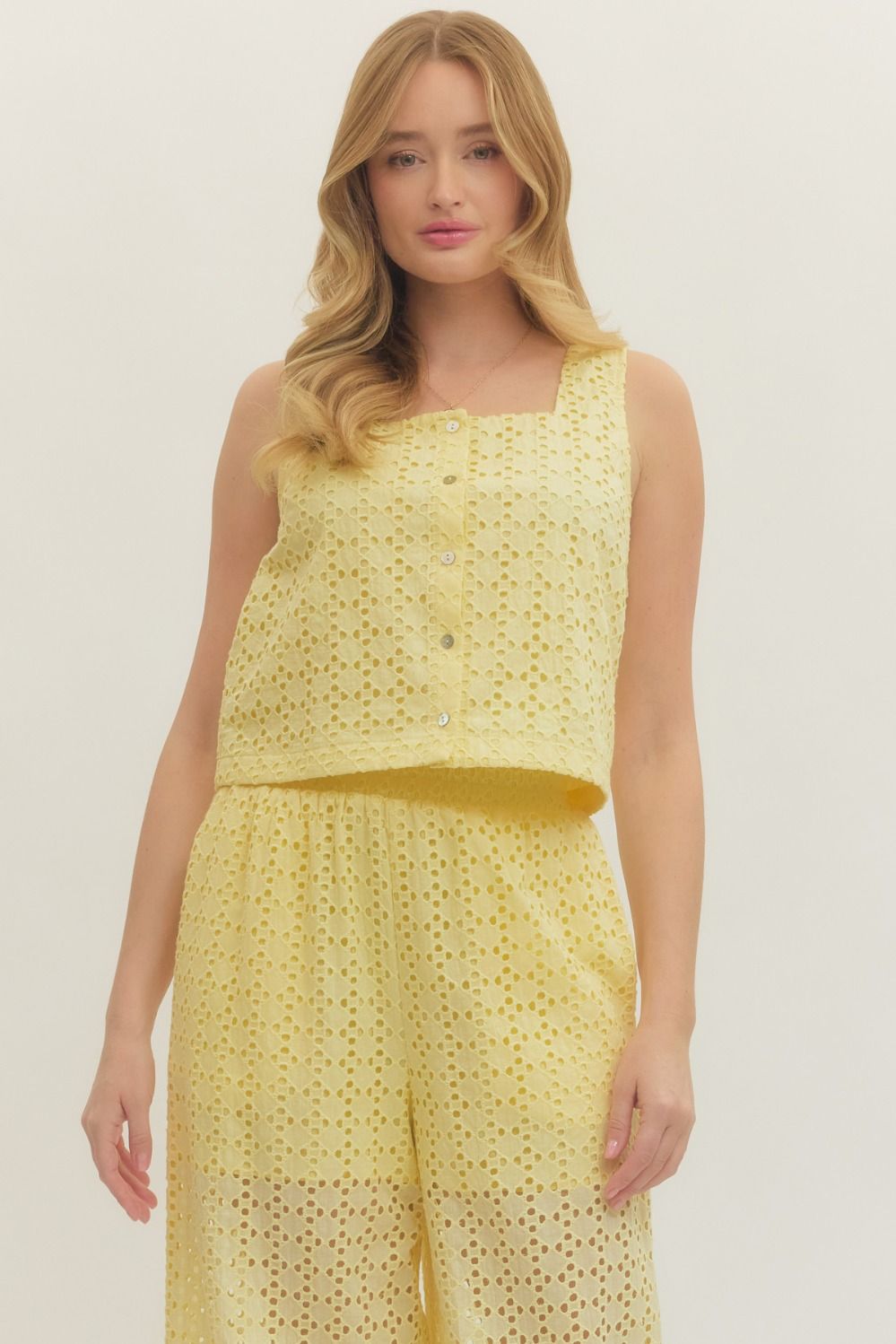 Lemon Eyelet Top