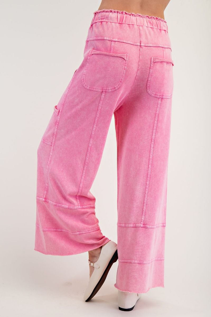 Mineral Wash Comfy Pants - Pink