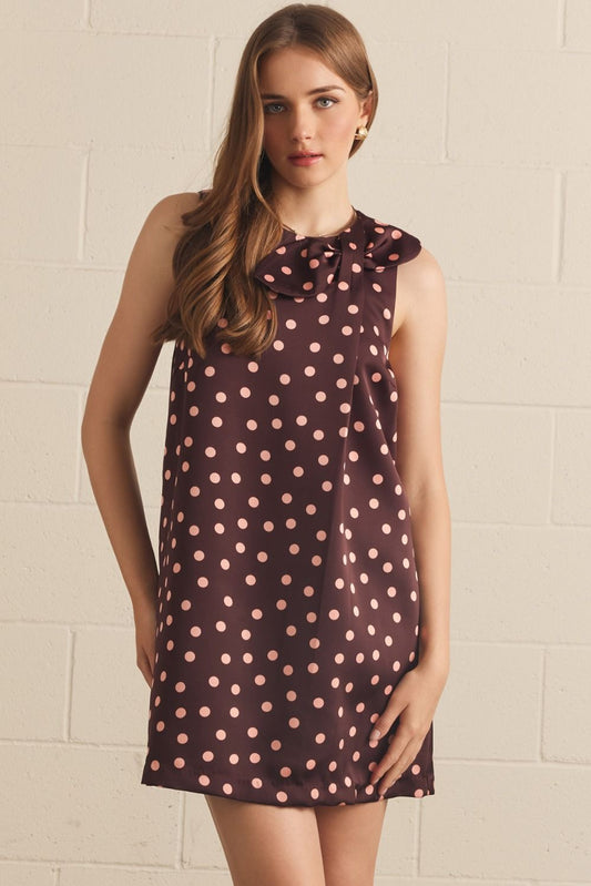 Burgundy Polka Dot Dress