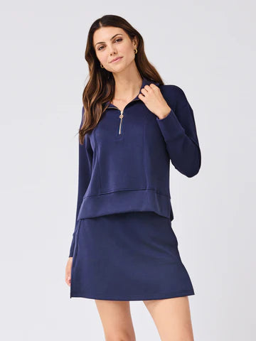 Regan Cloud Silk Half Zip - Navy
