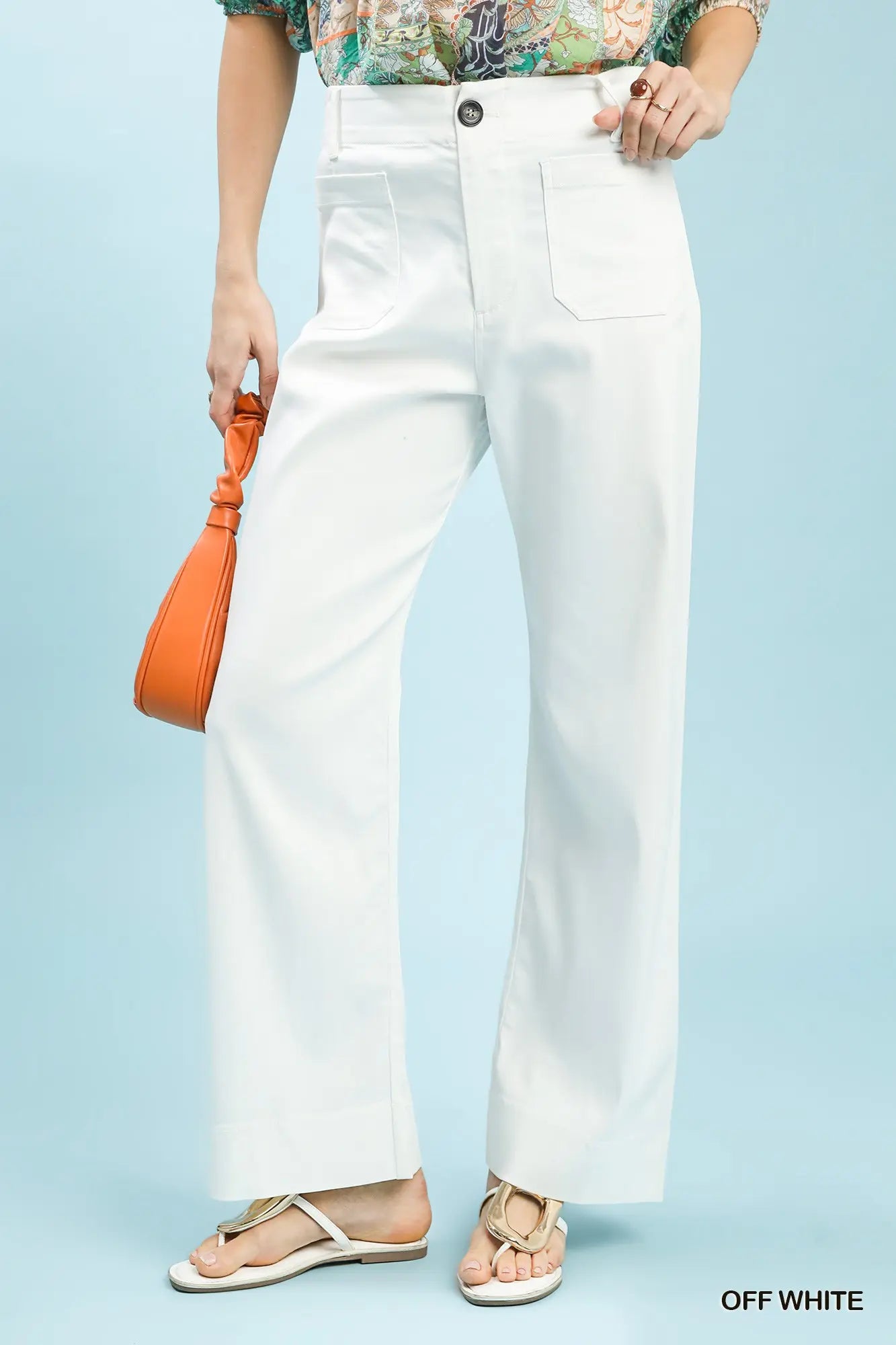 Statement Button Stretch Pants