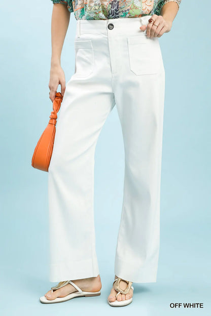 Statement Button Stretch Pants