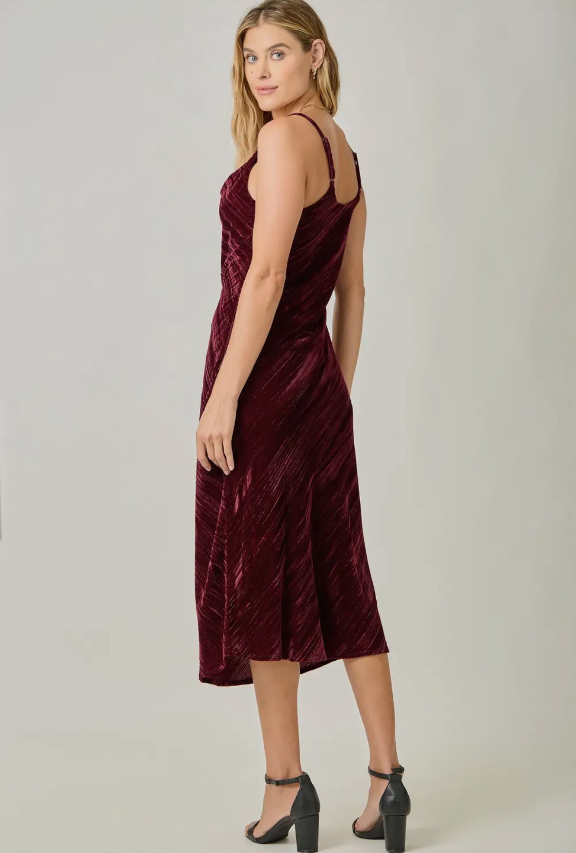 Cowl Neck Velvet Slip Dress