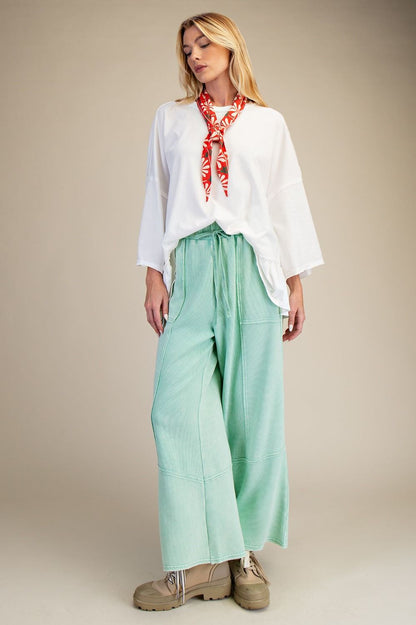 Cozy Bellbottom Pants - Spring Mint