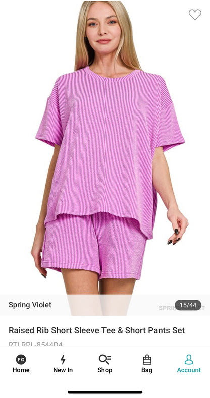 Ribbed Top + Short Set