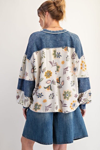 Spring Forward Floral Henley Top