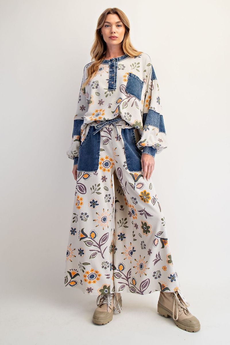 Spring Forward Floral Henley Top