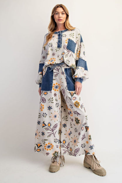 Spring Forward Floral Henley Top