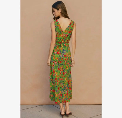 Wildflower Rush V Neck Midi Dress