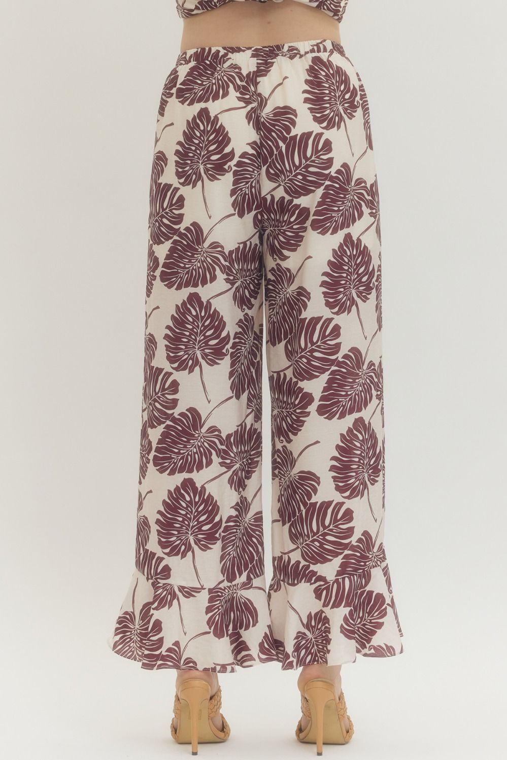 Botanical Ruffle Hem Pants