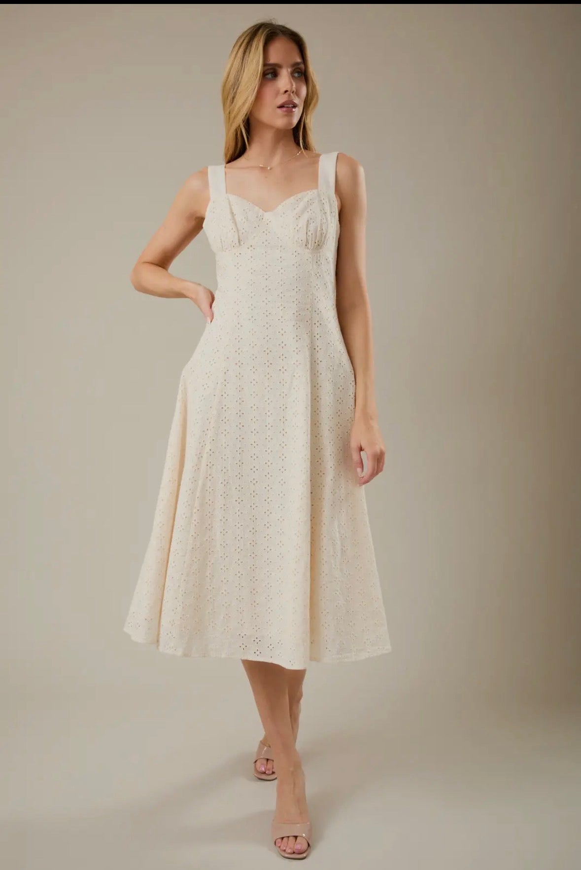 Fit + Flare Eyelet Midi