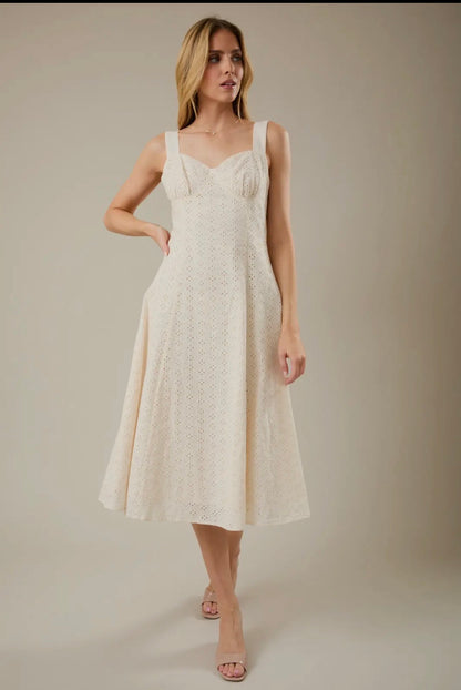 Fit + Flare Eyelet Midi