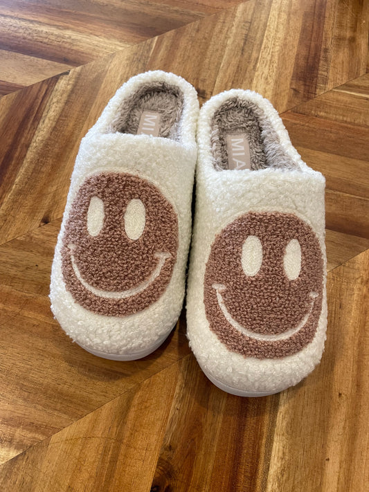 Cozi Slippers - Beige Smiley