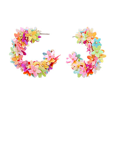 Iridescent Flower Hoops