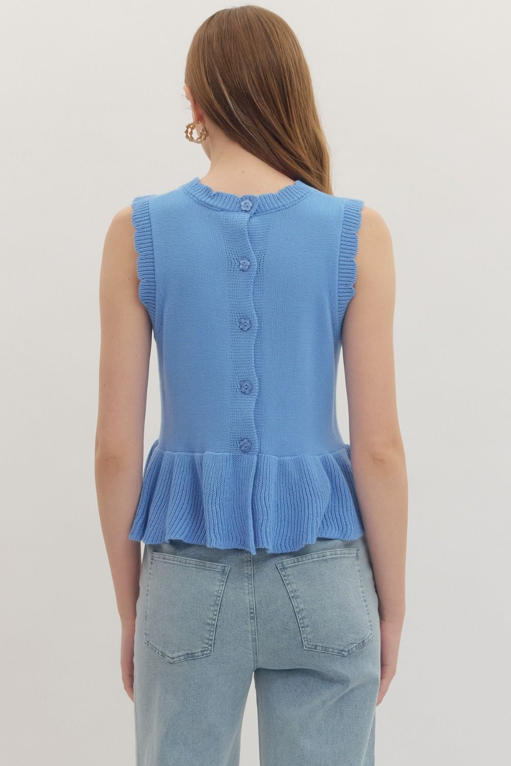 Chambray Peplum Top