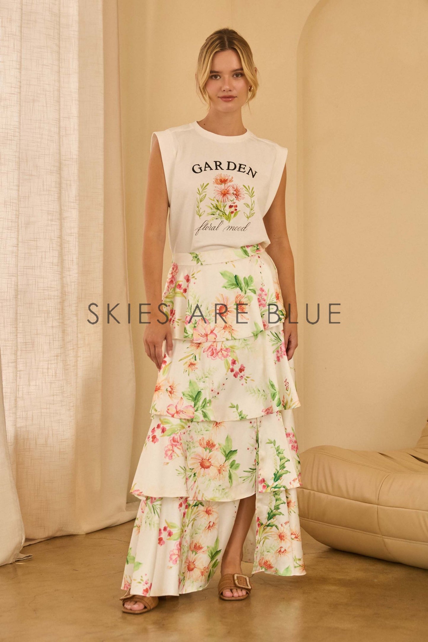 Floral Tiered Maxi Skirt