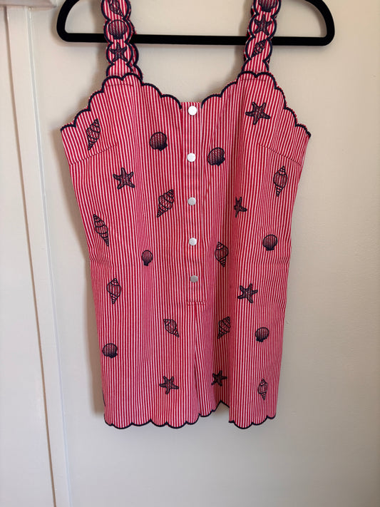 Let’s Go To Seaside Striped Romper