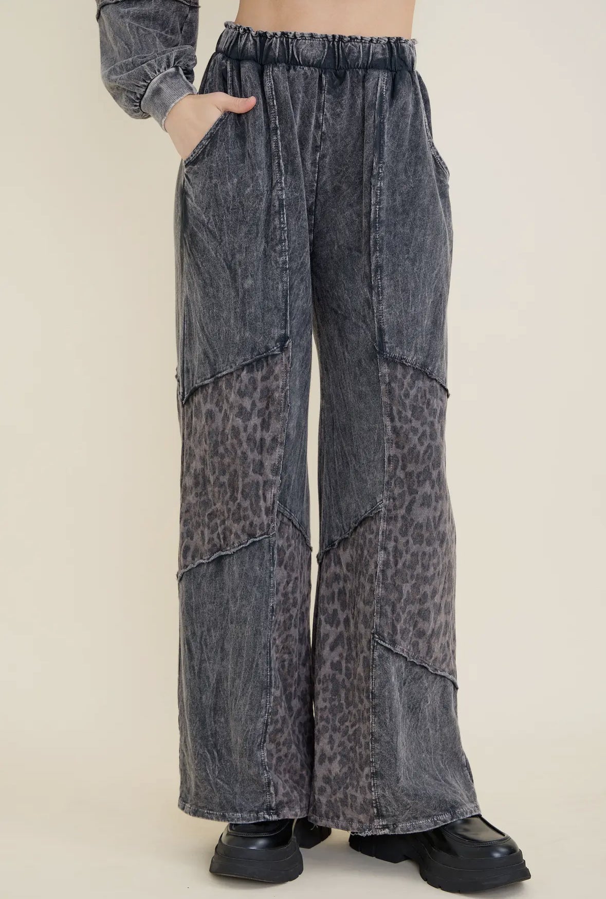Leopard Patchwork Detail Pants