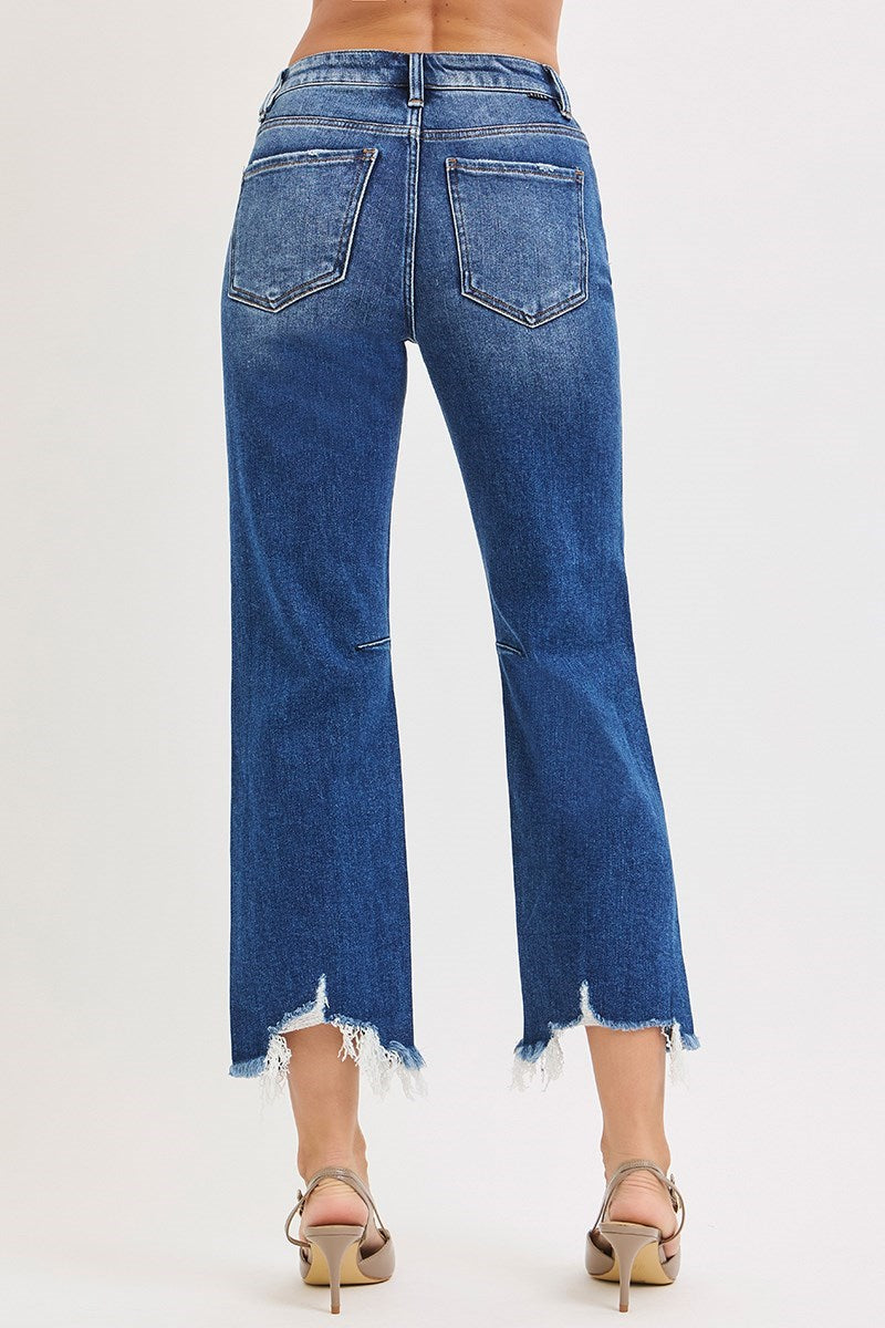 Leslie Distressed Crop Hem Denim