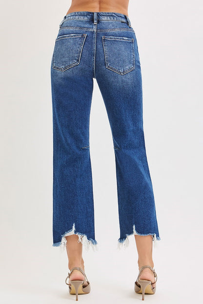 Leslie Distressed Crop Hem Denim