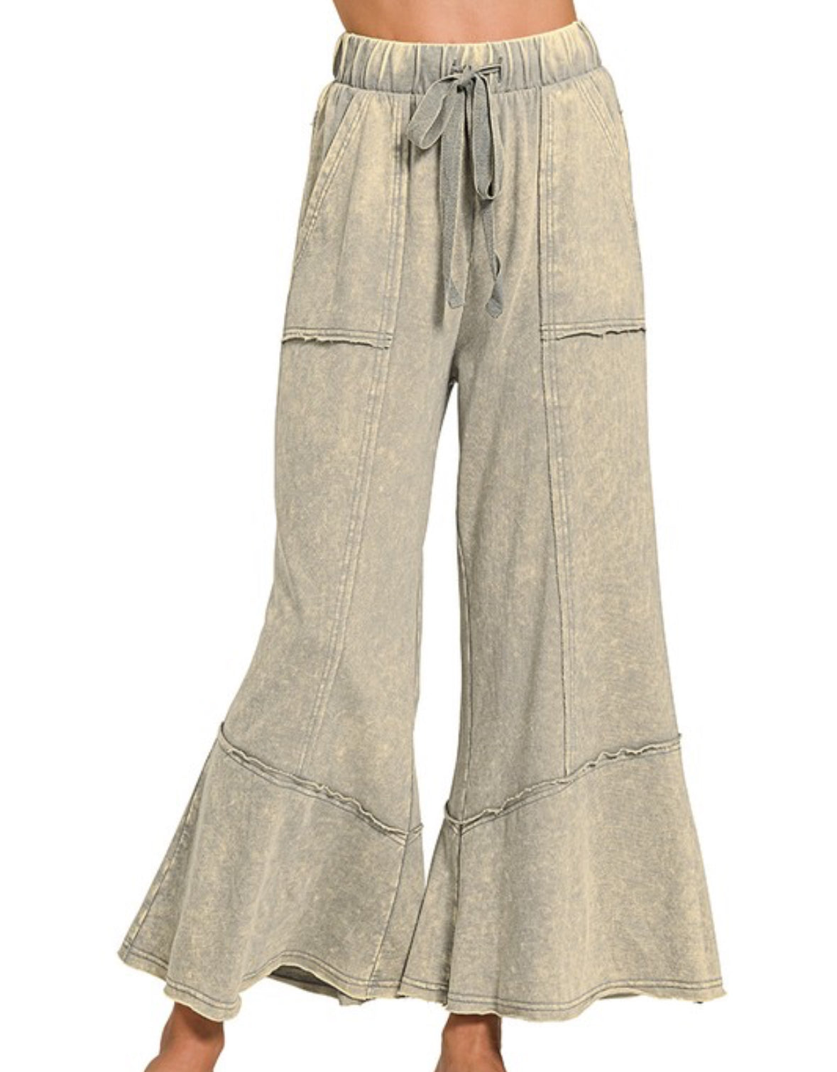 Exposed Seam Flare Pants