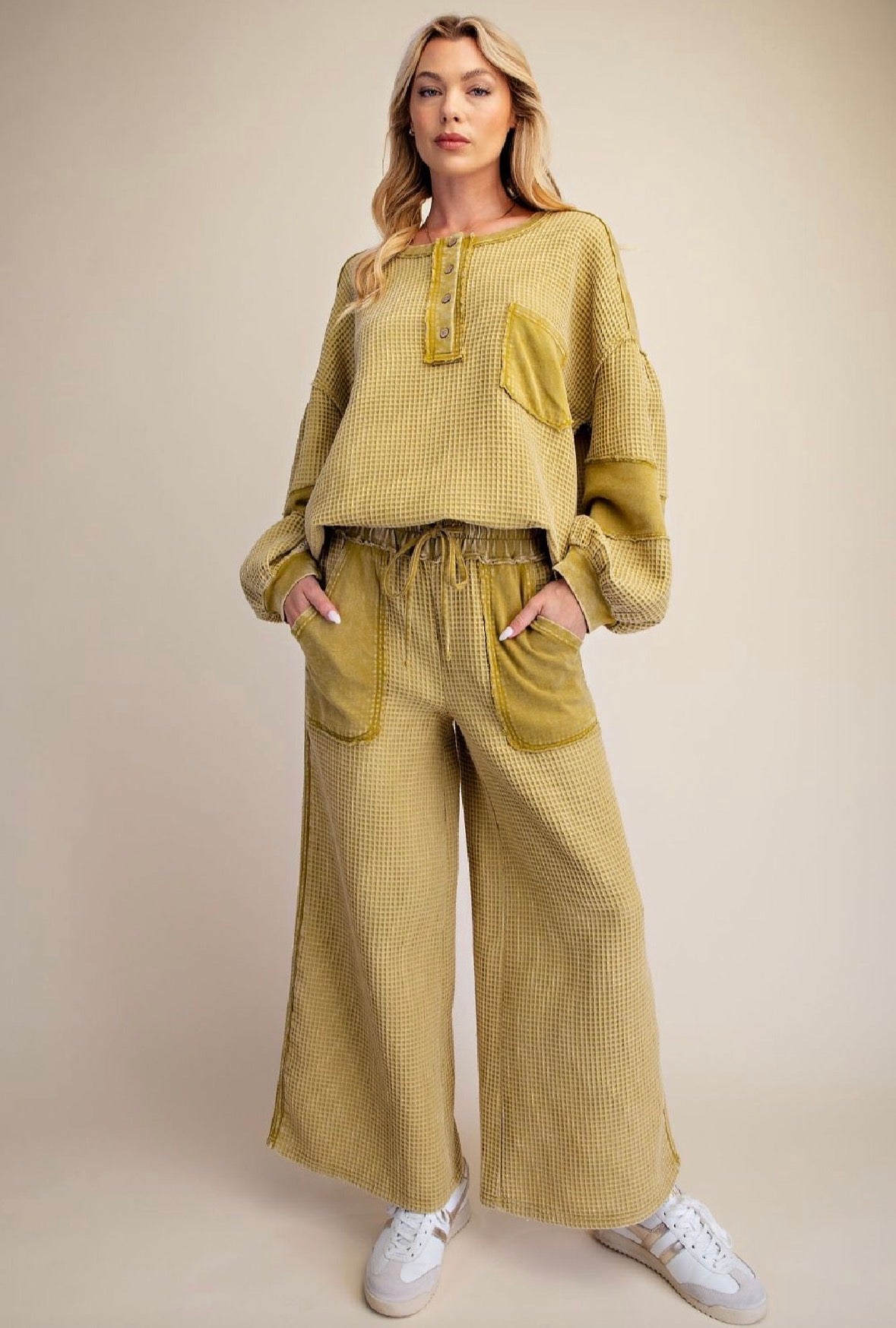 Green Tea Thermal Knit Pants
