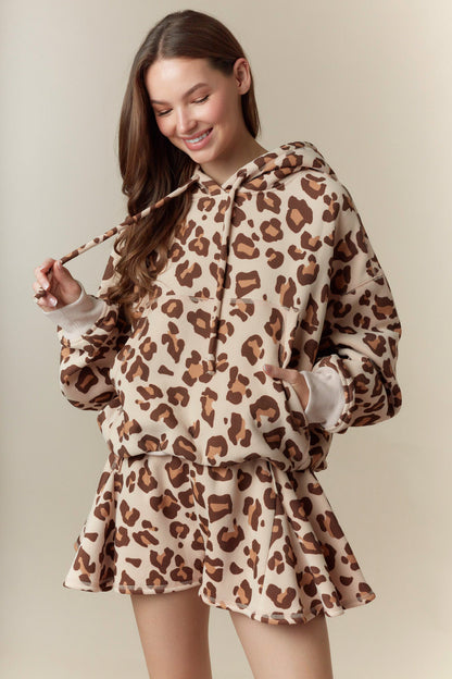 Leopard Fleece Skort